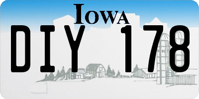 IA license plate DIY178