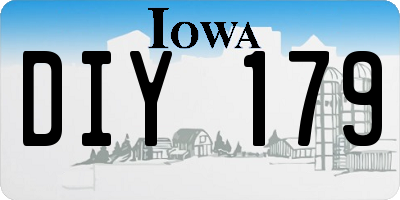 IA license plate DIY179