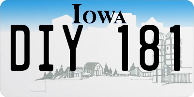 IA license plate DIY181
