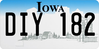 IA license plate DIY182