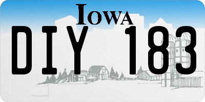 IA license plate DIY183