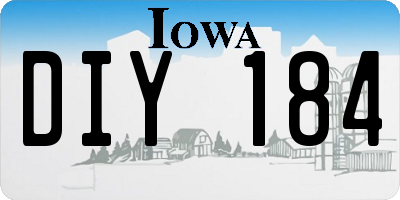 IA license plate DIY184