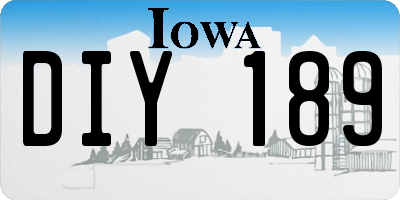 IA license plate DIY189