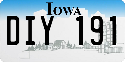 IA license plate DIY191