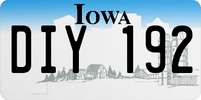 IA license plate DIY192