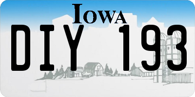 IA license plate DIY193