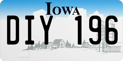 IA license plate DIY196