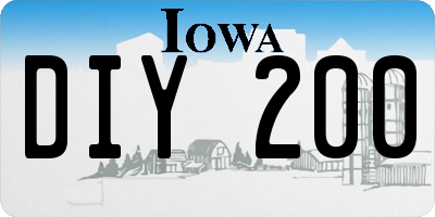 IA license plate DIY200