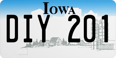 IA license plate DIY201