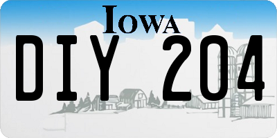 IA license plate DIY204