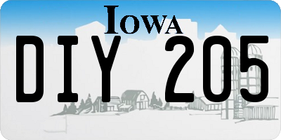 IA license plate DIY205