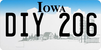 IA license plate DIY206