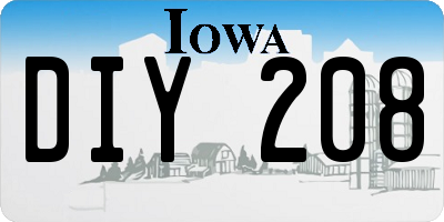 IA license plate DIY208