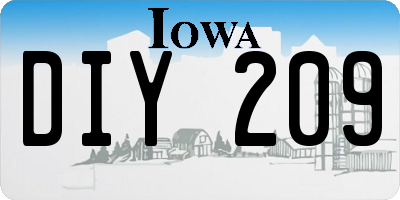 IA license plate DIY209