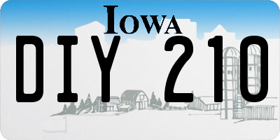 IA license plate DIY210