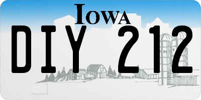 IA license plate DIY212