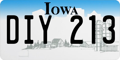IA license plate DIY213