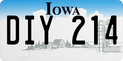 IA license plate DIY214