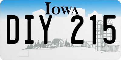 IA license plate DIY215