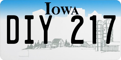 IA license plate DIY217