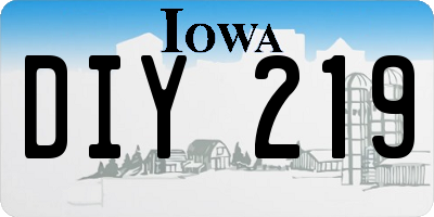 IA license plate DIY219