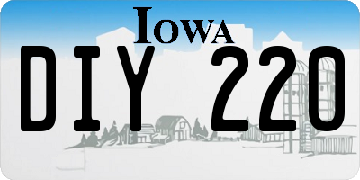 IA license plate DIY220
