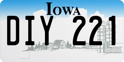 IA license plate DIY221