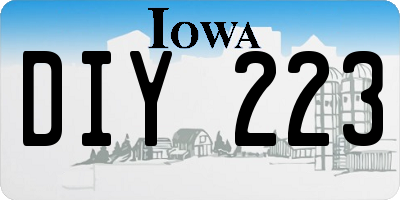 IA license plate DIY223