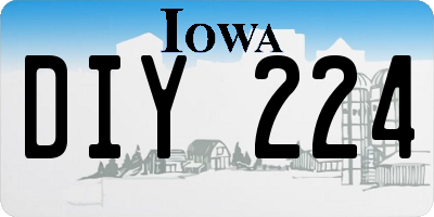 IA license plate DIY224