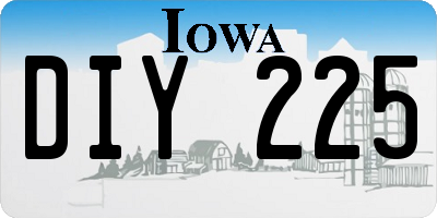 IA license plate DIY225