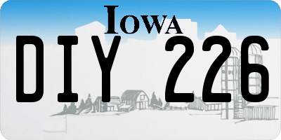 IA license plate DIY226