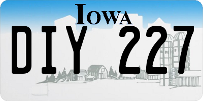 IA license plate DIY227