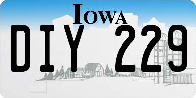 IA license plate DIY229