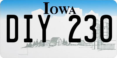 IA license plate DIY230
