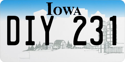 IA license plate DIY231
