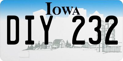 IA license plate DIY232
