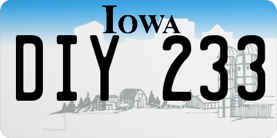 IA license plate DIY233