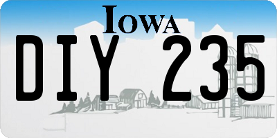 IA license plate DIY235