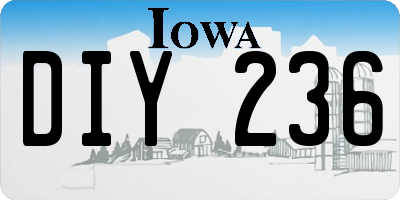IA license plate DIY236