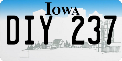 IA license plate DIY237