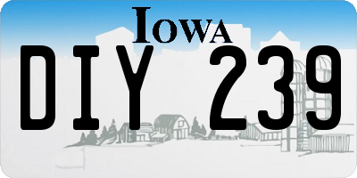 IA license plate DIY239