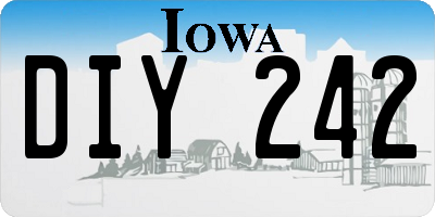 IA license plate DIY242