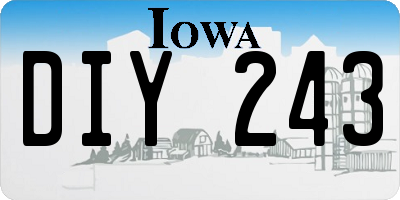 IA license plate DIY243
