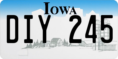 IA license plate DIY245