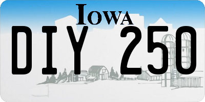 IA license plate DIY250