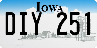 IA license plate DIY251