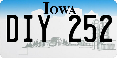 IA license plate DIY252