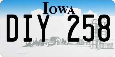 IA license plate DIY258