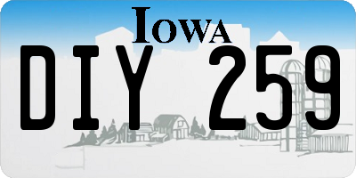 IA license plate DIY259