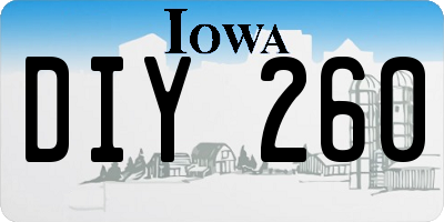 IA license plate DIY260